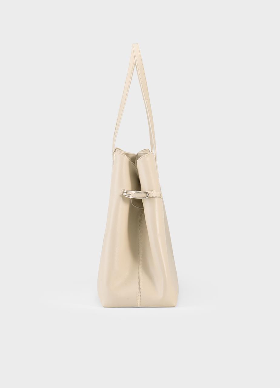 Cannes väska Beige, Skinn