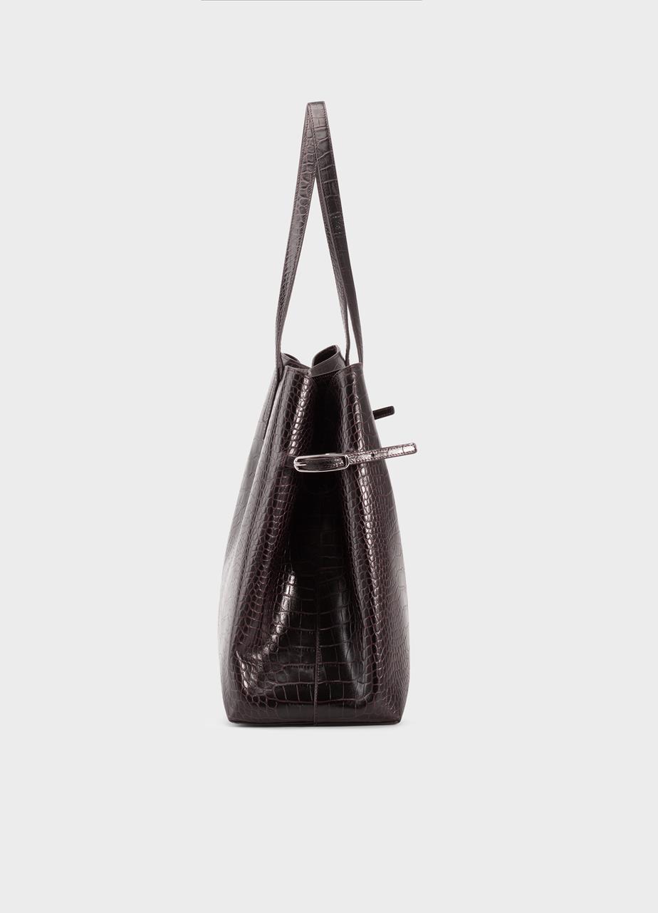 Cannes bag BROWN EMBOSSED LEATHER