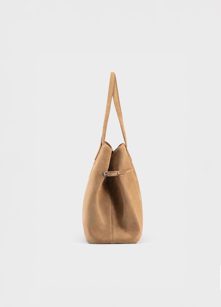 Cannes väska Beige, Mocka