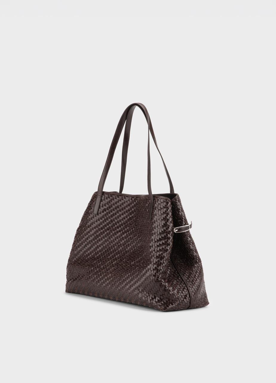 Cannes borsa Marrone, Intrecciato