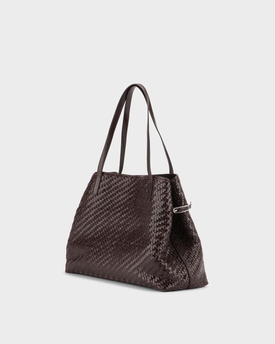 Cannes borsa Marrone, Intrecciato
