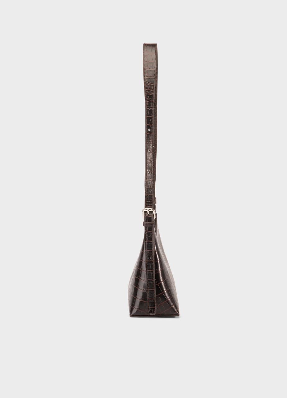 Bari mini tasche Braunes, Geprägtes Leder
