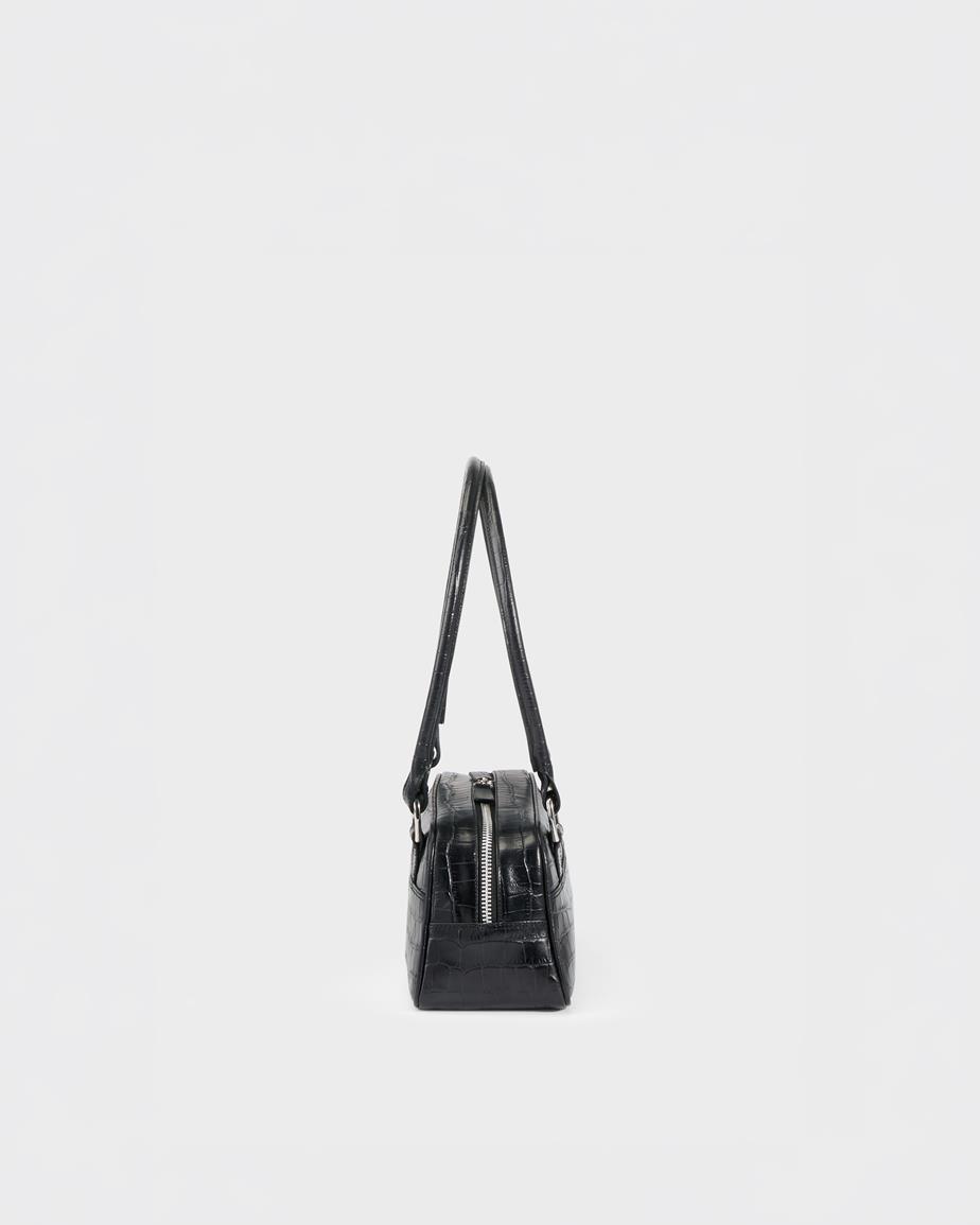 Nomi mini tasche Schwarzes, Geprägtes Leder