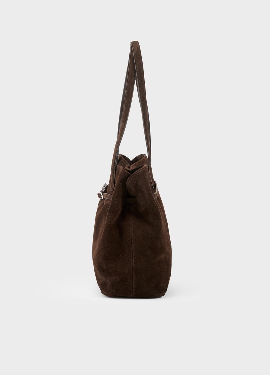 Cannes mid bag DARK BROWN SUEDE