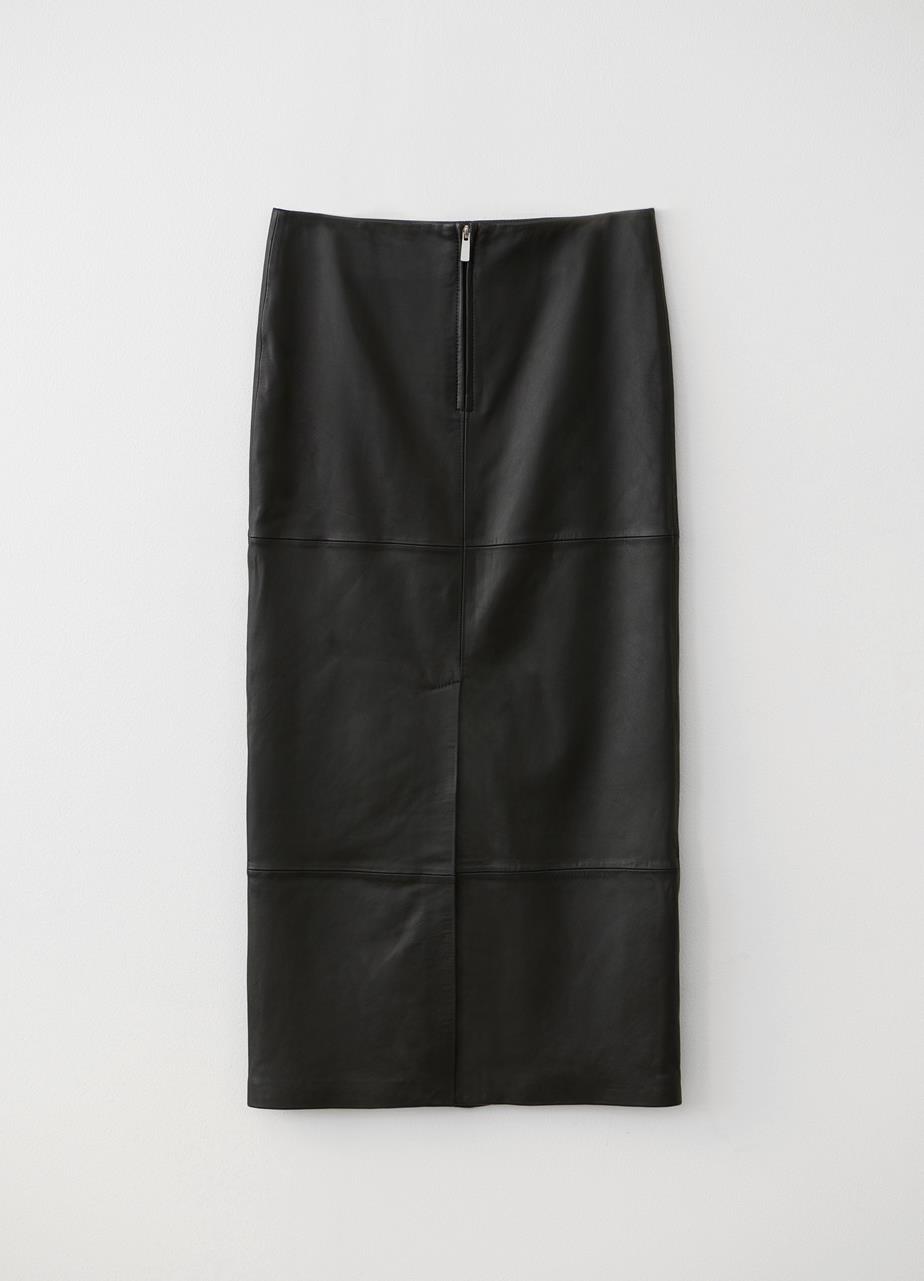 The maxi skirt ZWART LEER