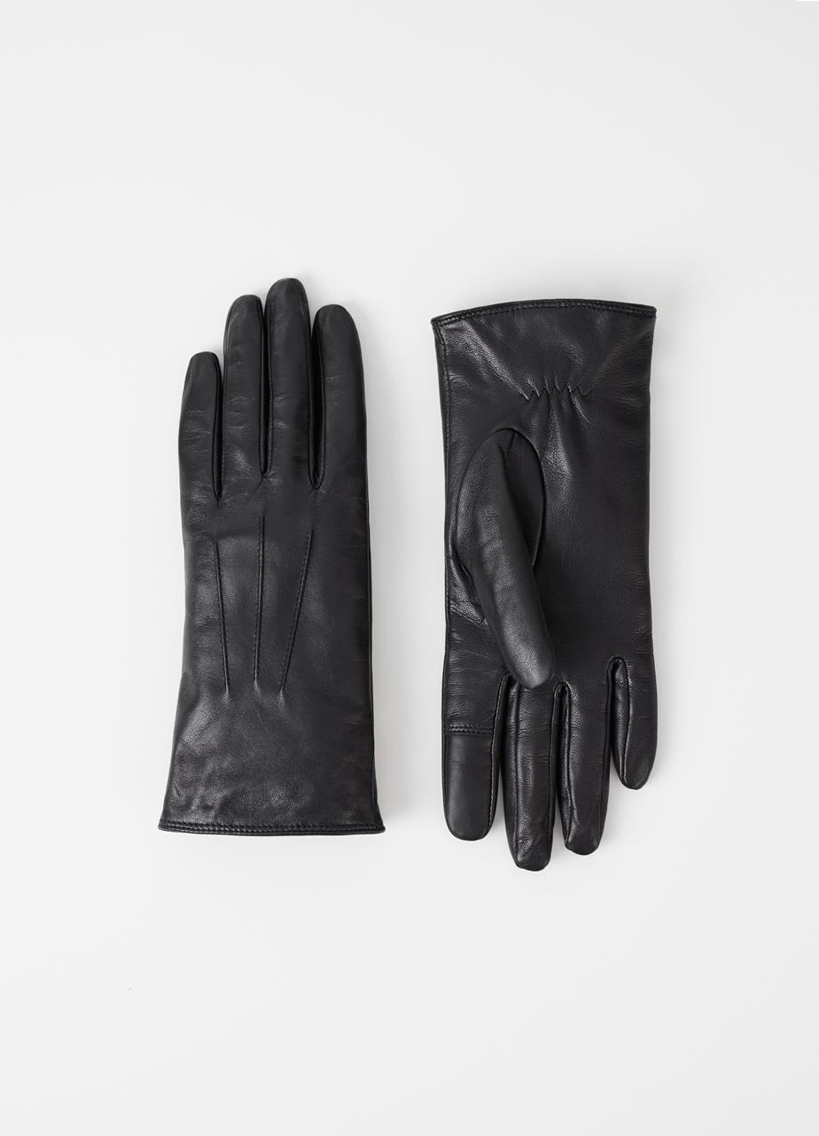 Classıc glove w Black leather