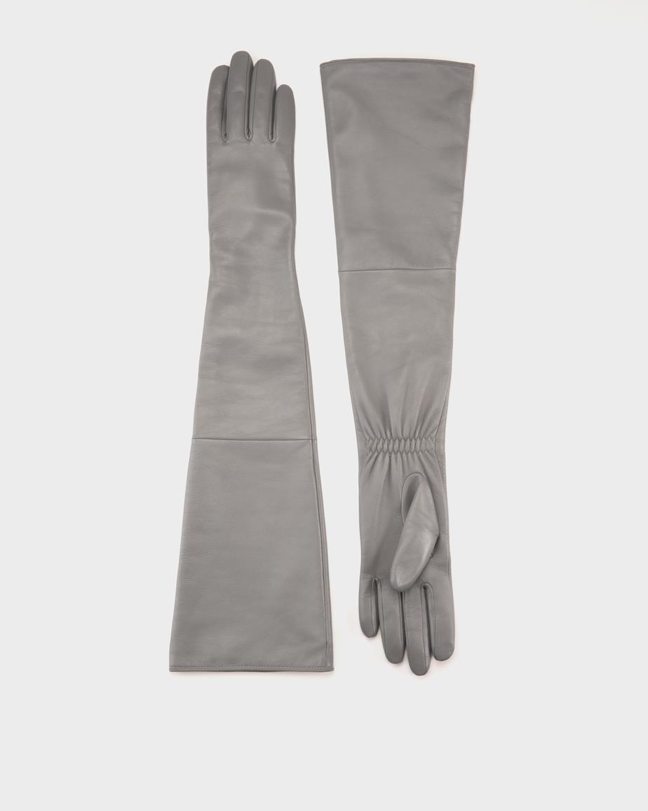 Maxi glove w Gris Clair, Cuir