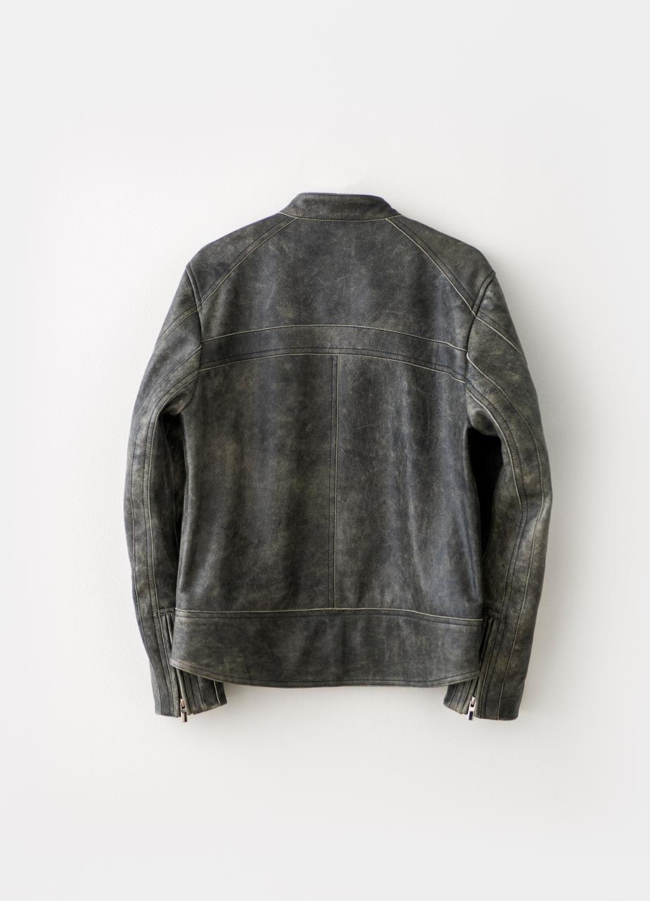 Moto jacket DARK GREY TEXTURED LEATHER