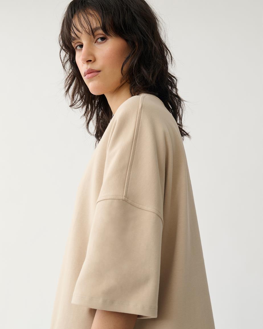 Boxy t-shirt w Beiges, Textil