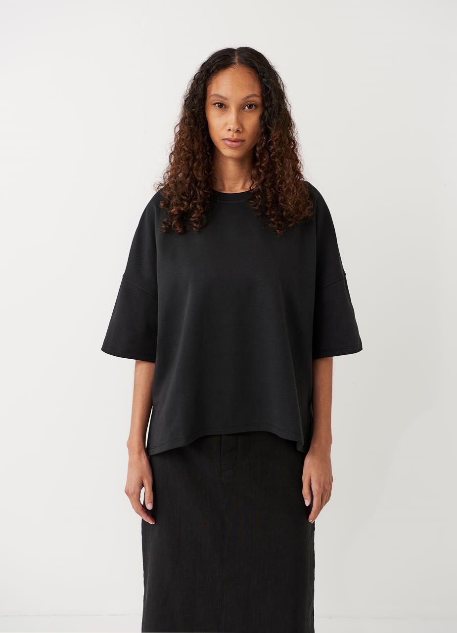 Boxy t-shirt w SORT TEKSTIL