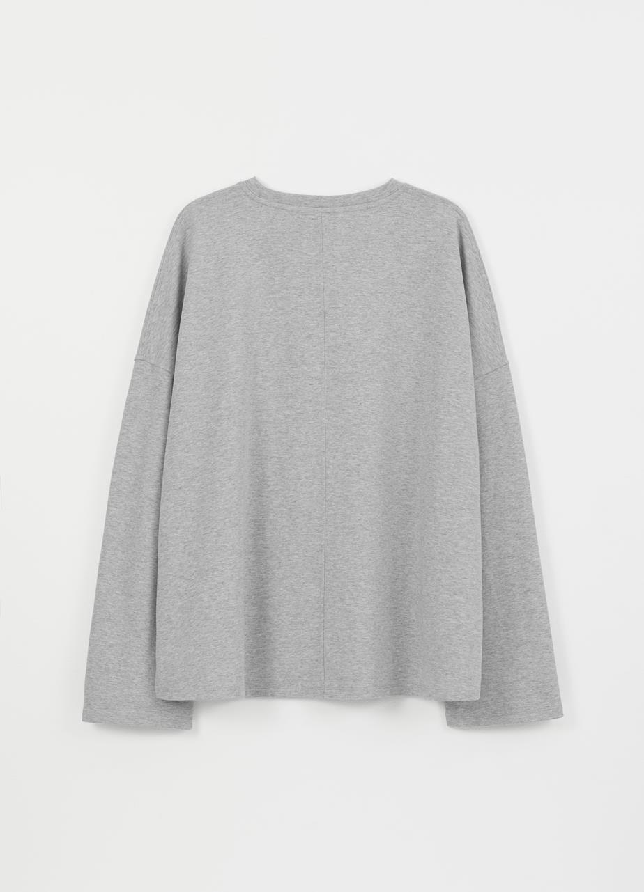 Boxy long sleeve t-shirt w Grijs, Textiel