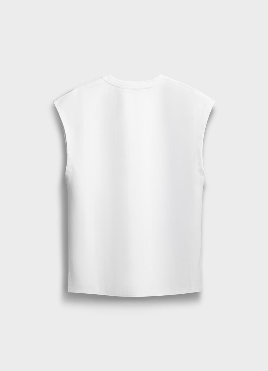 Boxy tank top Vit textil