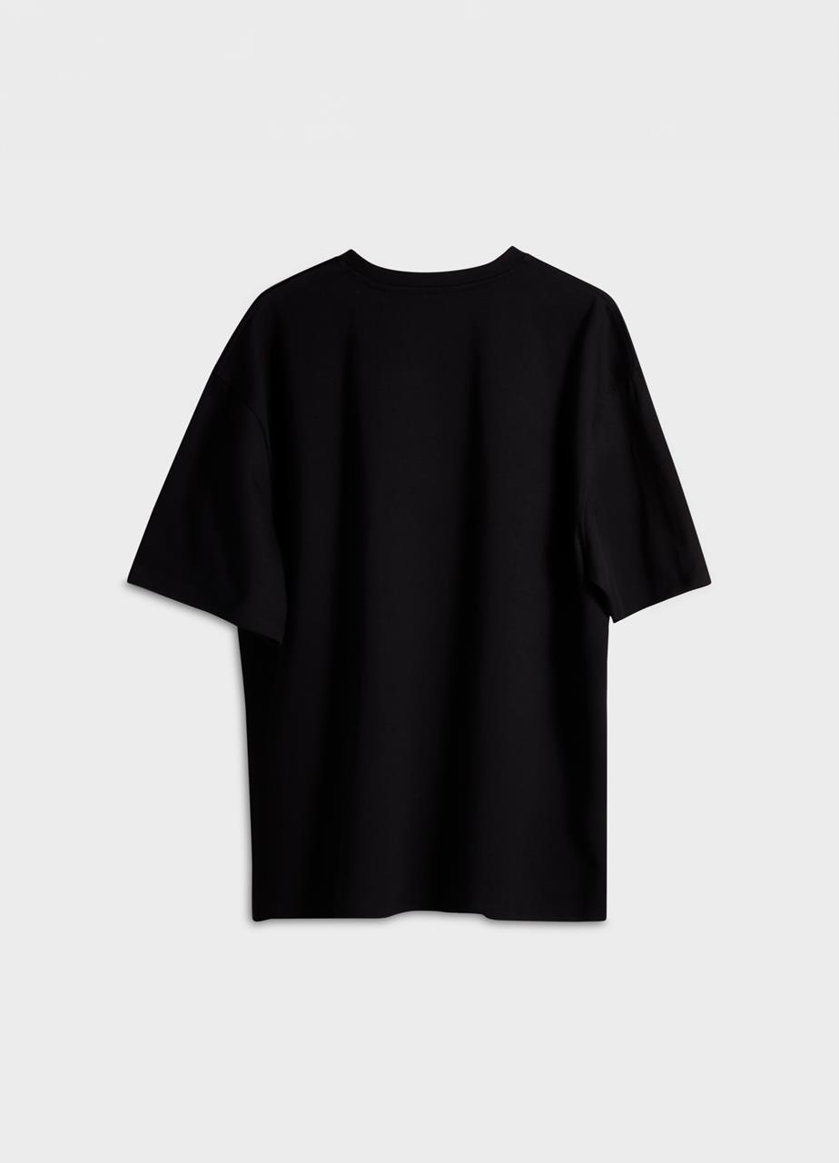 Boxy t-shirt m Černá textil