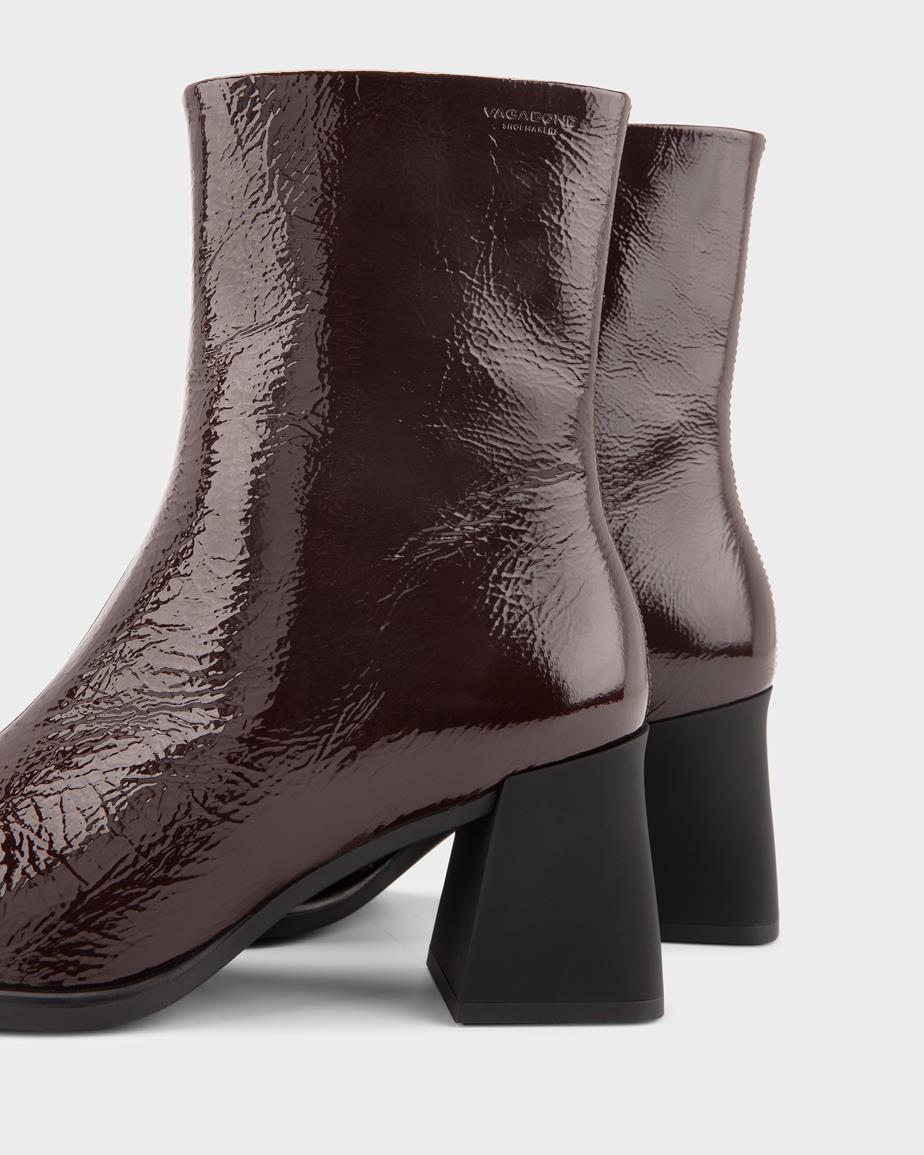 Hedda ankle boots Dark Brown, Patent Leather