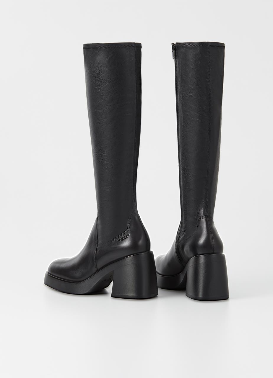 Brooke tall boots Black leather/comb