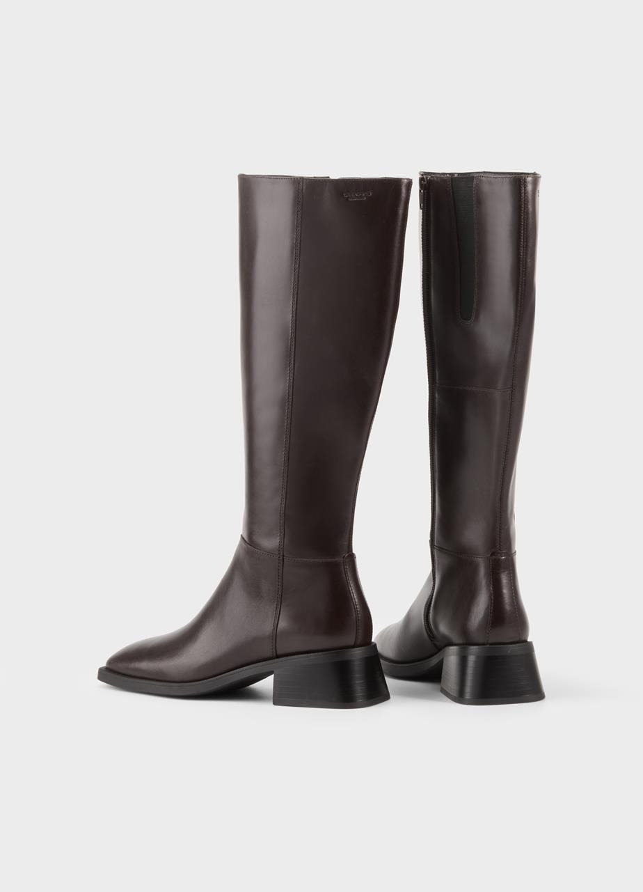 Blanca bottes hautes Marron Foncé cuir