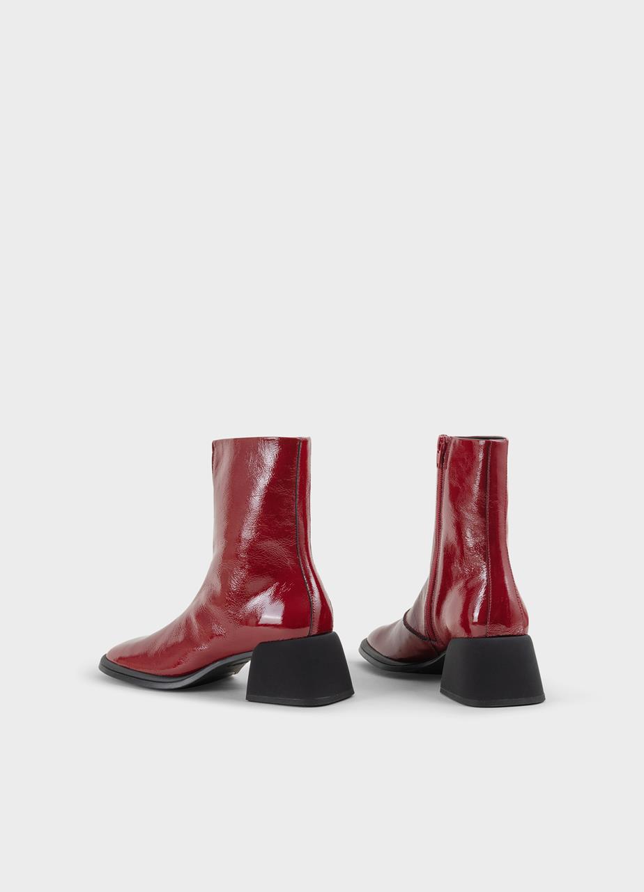 Ansie bottes Rouge Foncé cuir verni