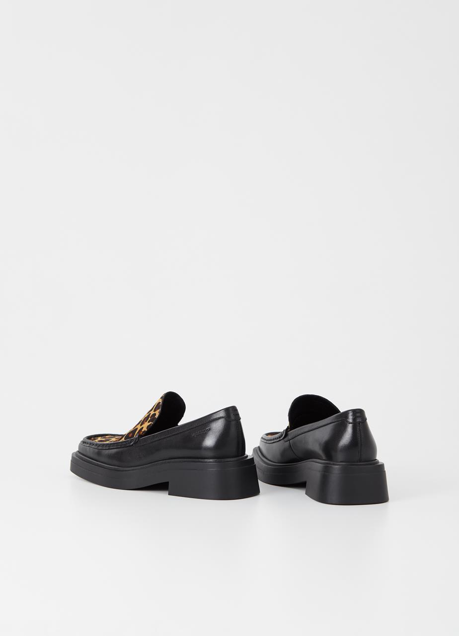Eyra loafer Black leather/printed pony leather