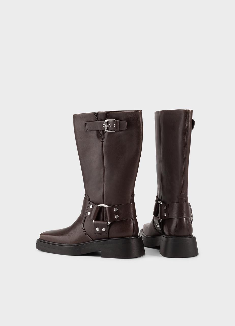 Eyra botas de cano alto Castanho-Escuro, Couro