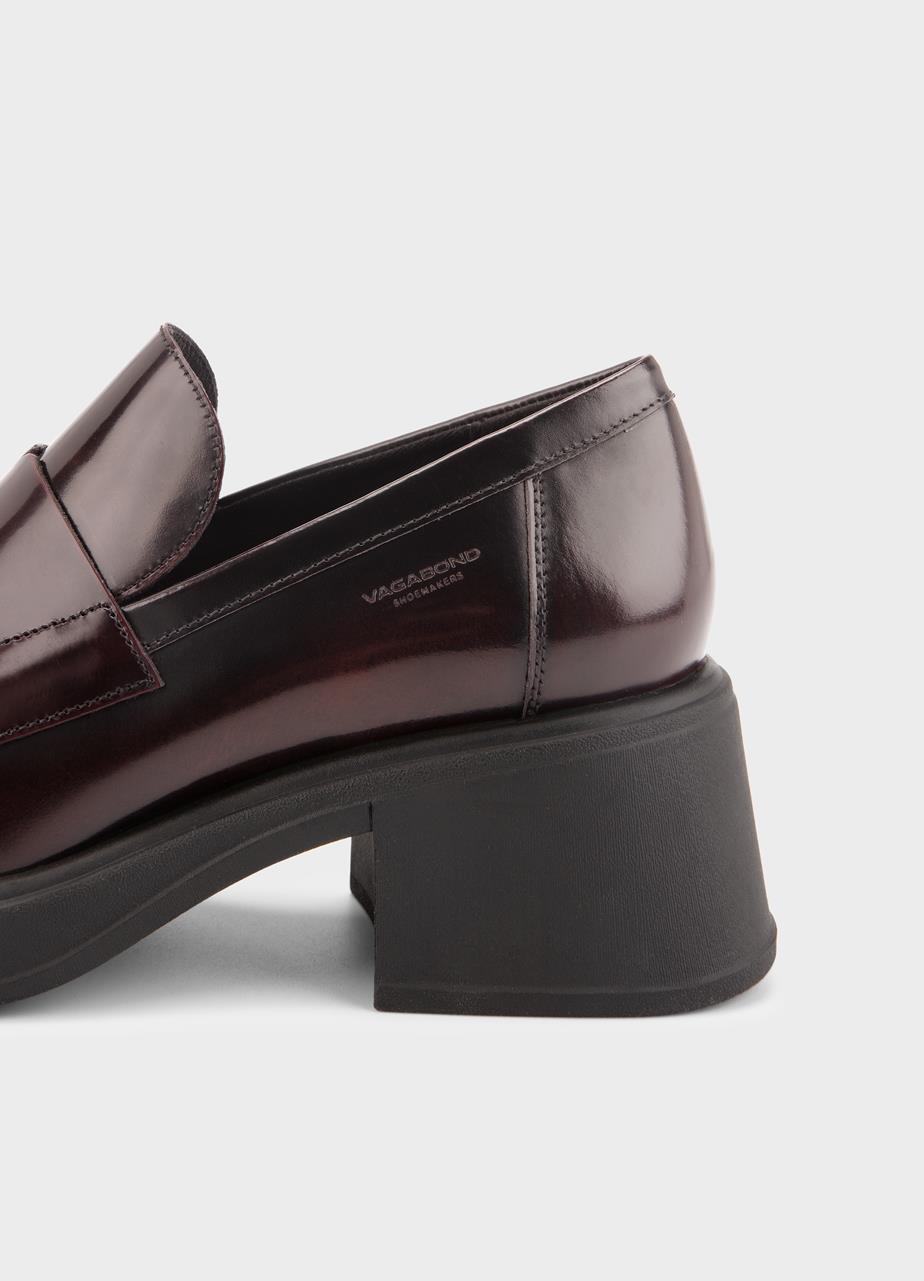 Dorah loafers Tmavočervená, Leštená Koža