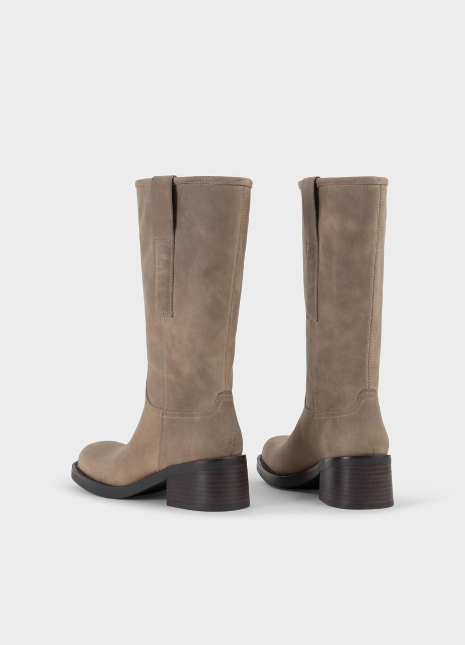 Nour tall boots Light Brown oily nubuck