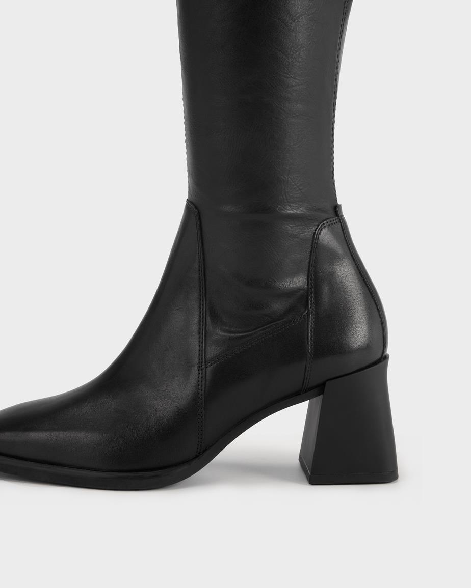 Hedda tall boots Black, Leather/Comb
