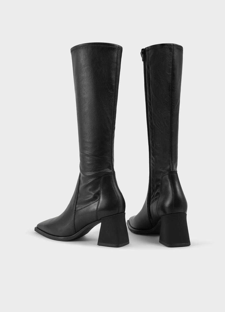 Hedda tall boots Black leather/comb