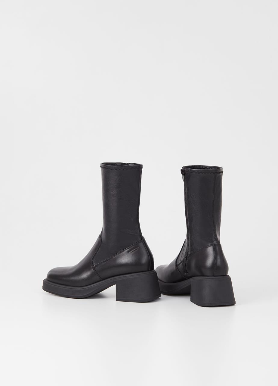 Dorah boots Black leather/comb