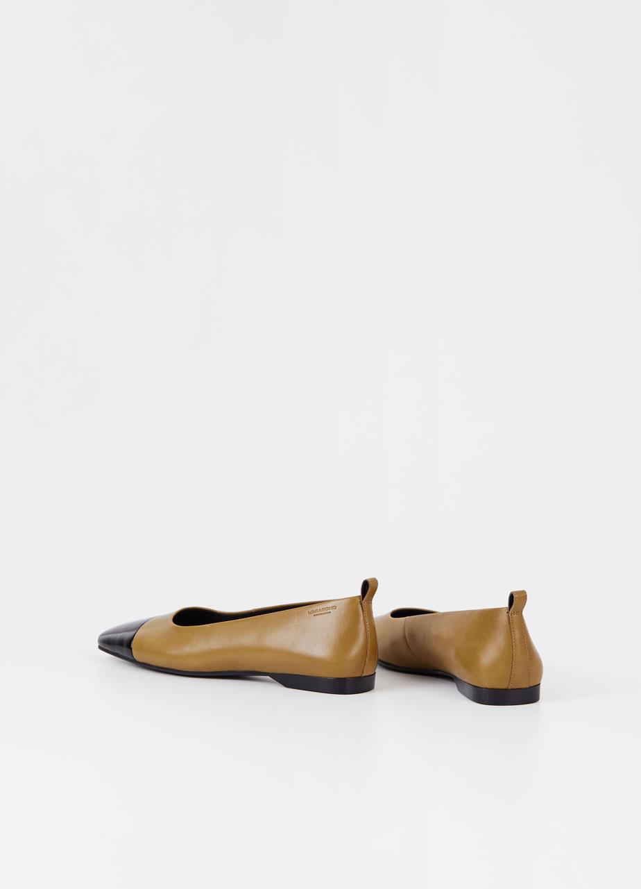 Delia chaussures Verte cuir/verni