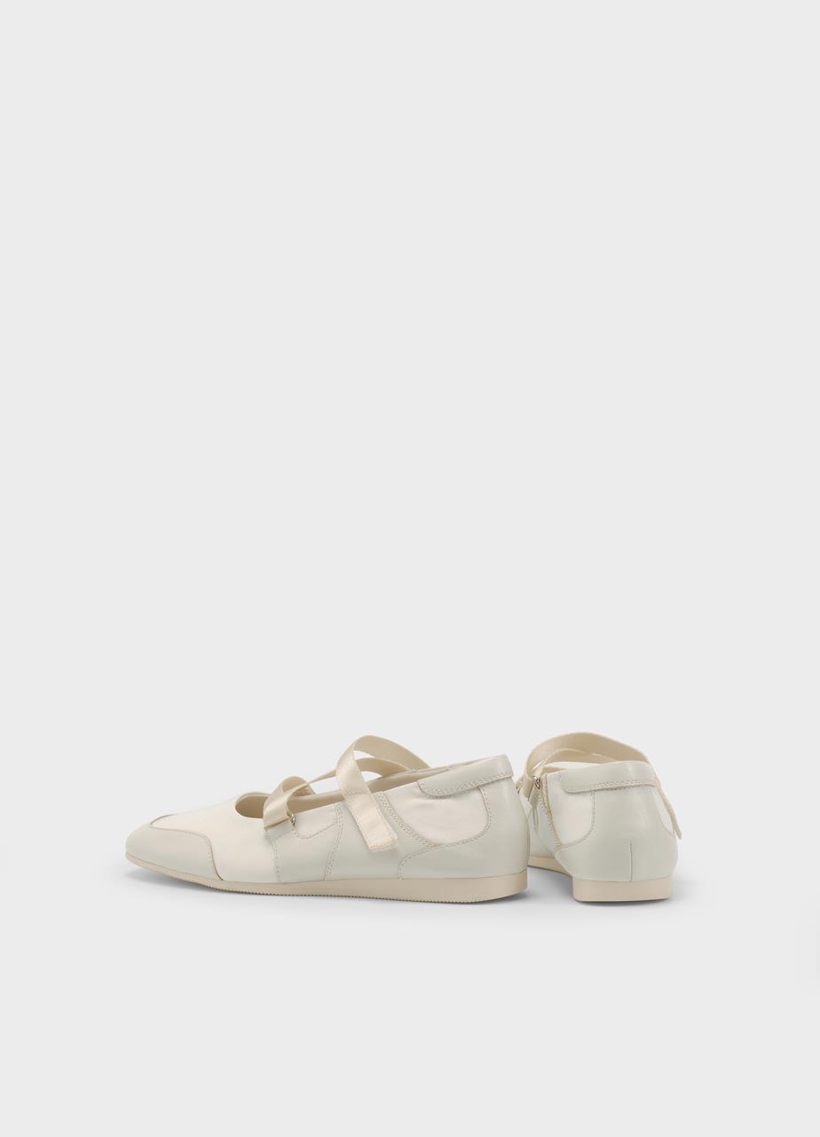 Hillary zapatos bajos Blanco Roto cuero/textil