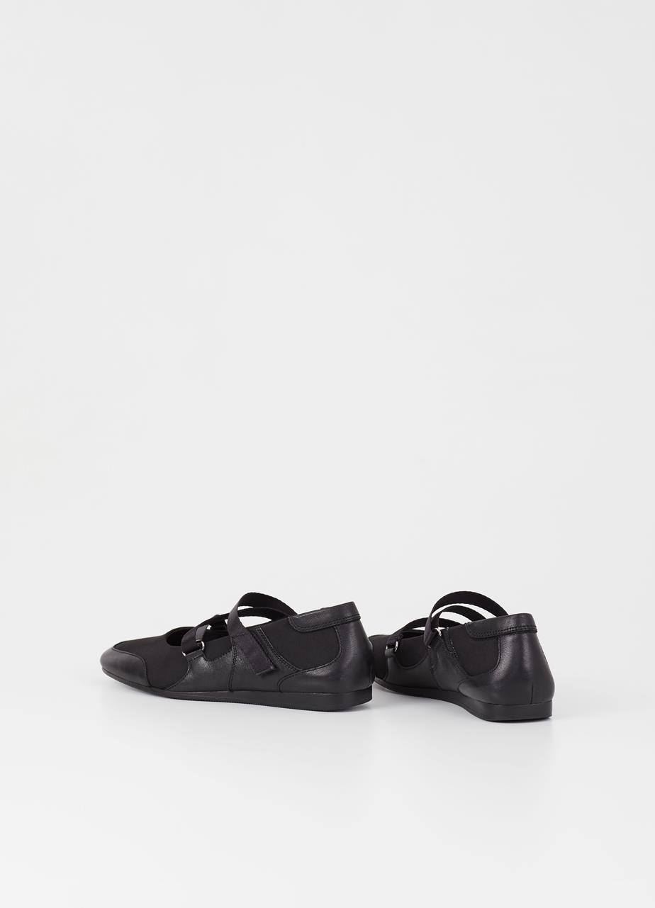 Hıllary shoes Black leather/textıle