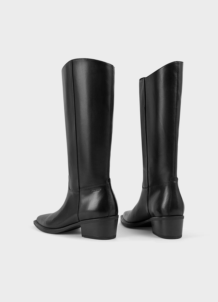 Kelsey botas de cano alto Preto couro