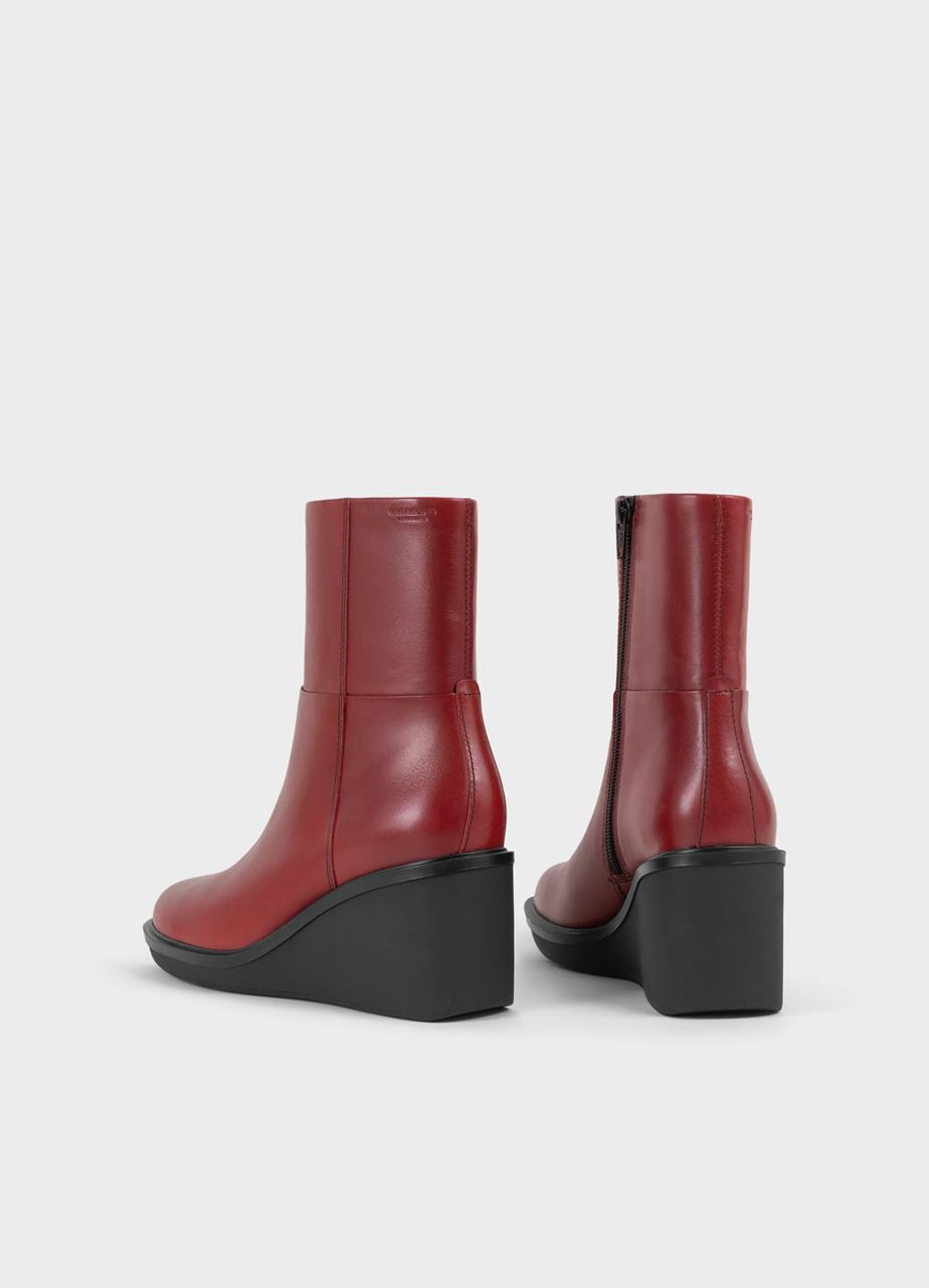 Deena botas Rojo Oscuro cuero