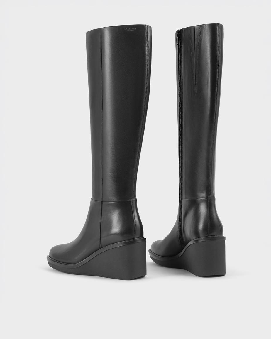 Deena bottes hautes Noir, Cuir