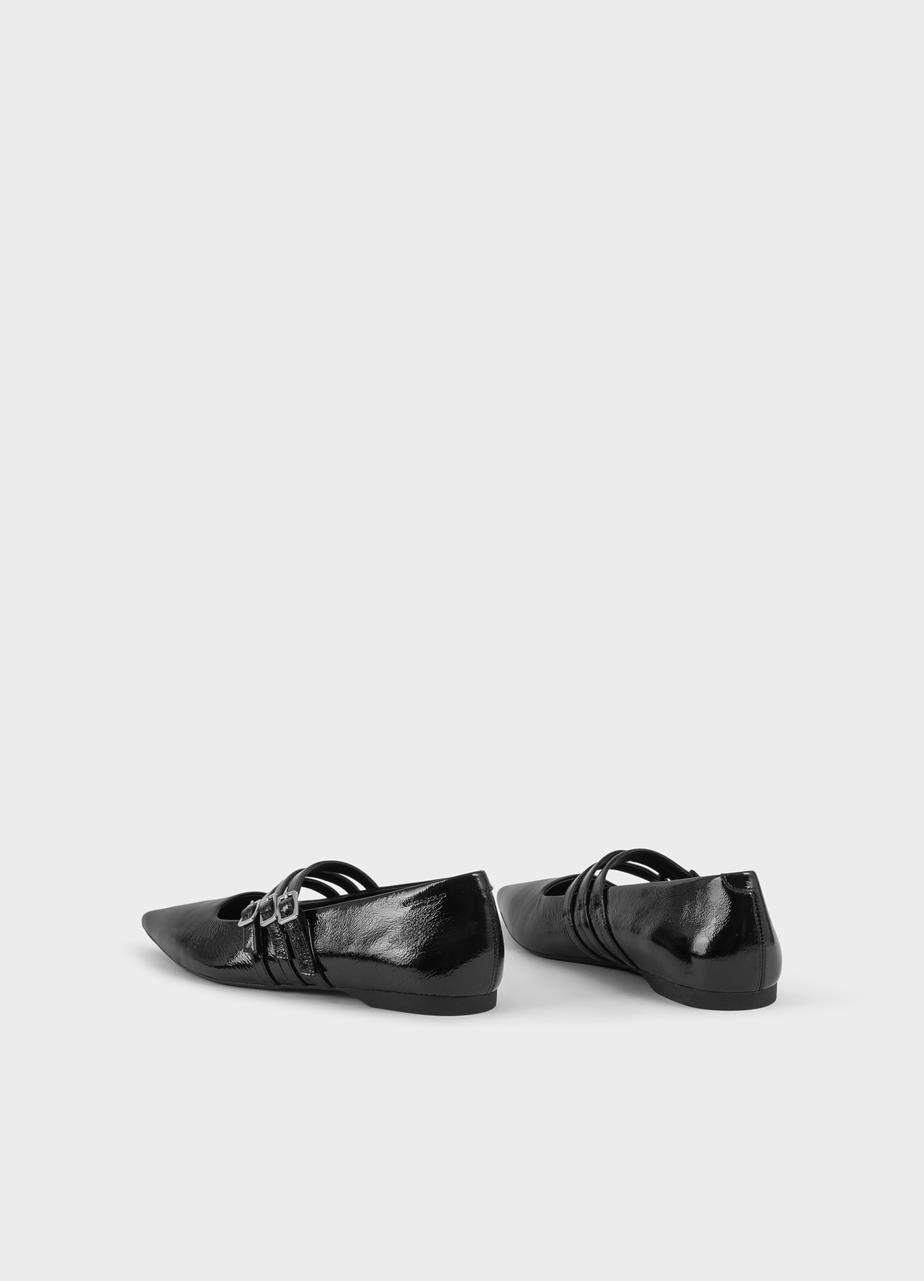 Hermine halbschuhe Schwarzes lackleder