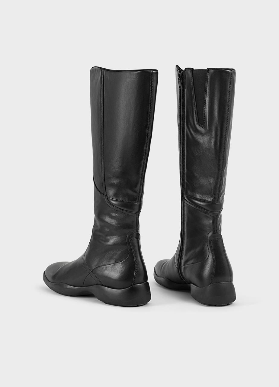 Sky hohe stiefel Schwarzes leder