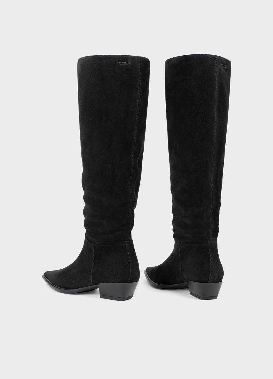 Cassie hohe stiefel Schwarzes veloursleder