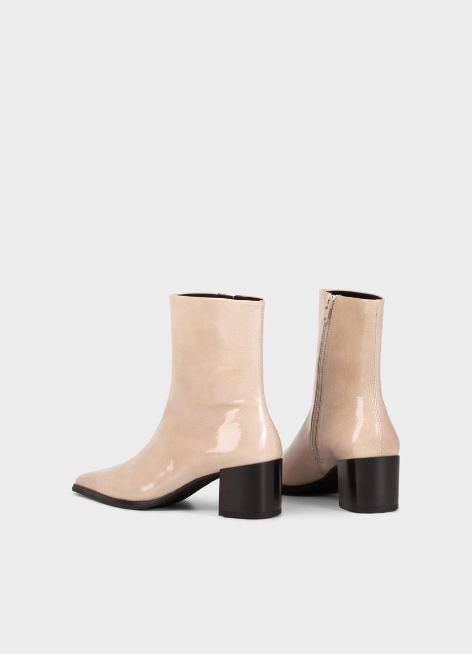 Giselle bottes Beige cuir verni