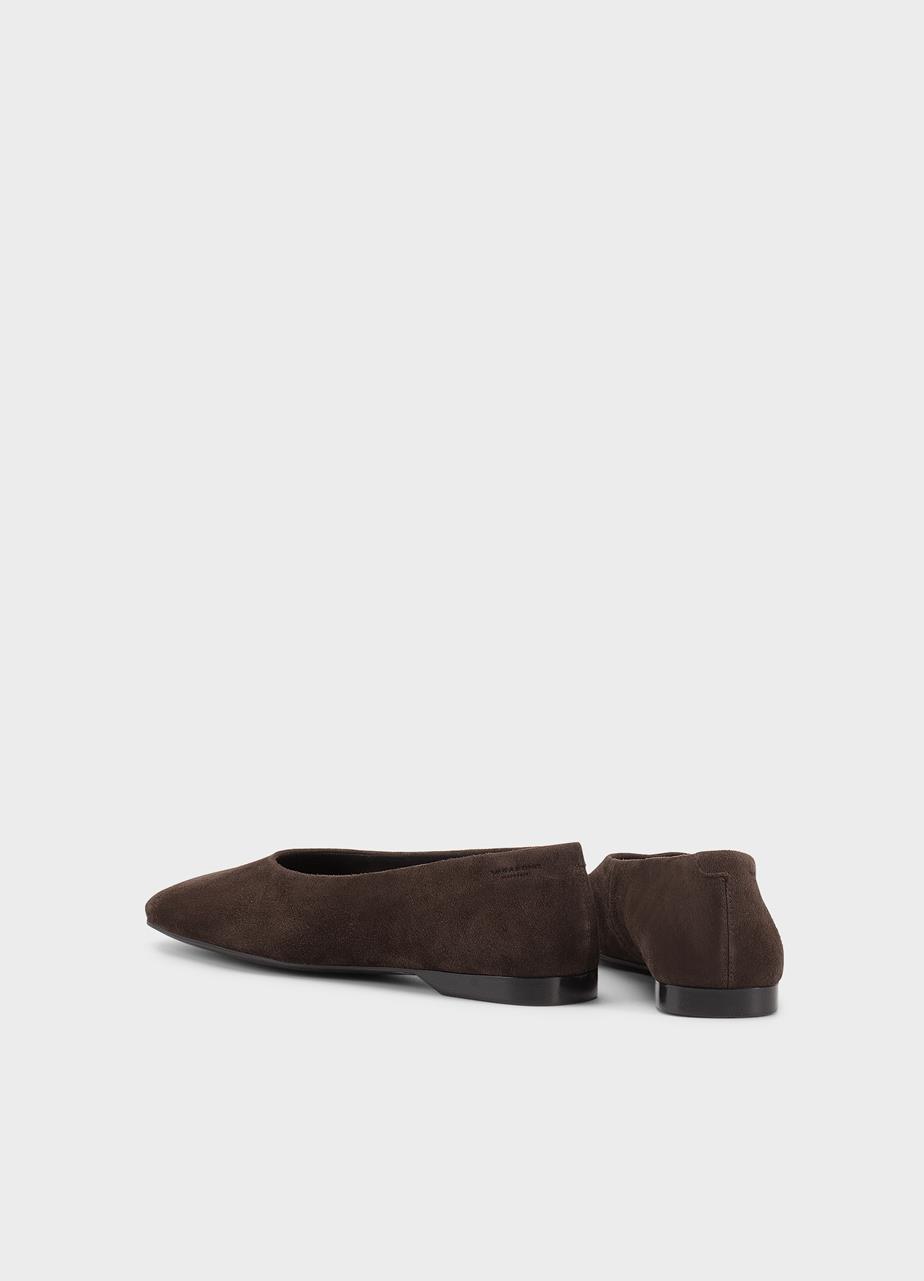 Delia ballet flats Dark Brown, Suede