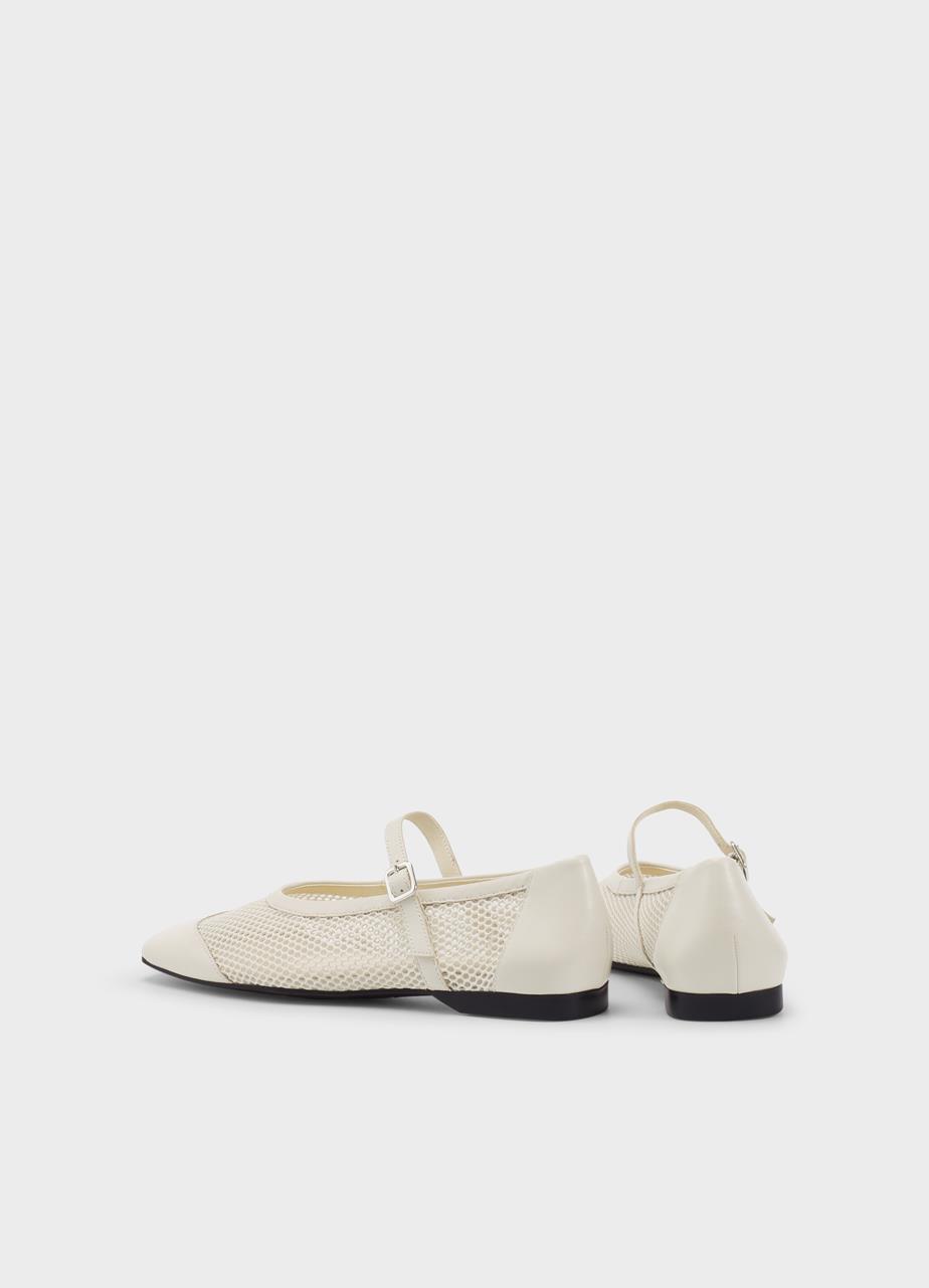 Delia shoes Off-White leather/mesh