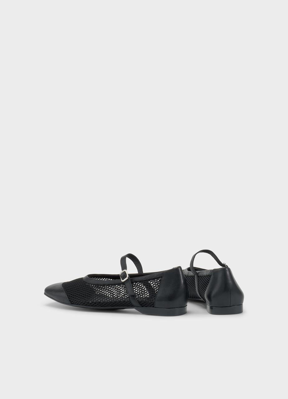 Delia shoes Black leather/mesh