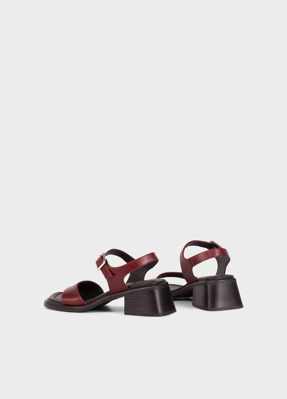 Ines sandalen Dunkelrotes leder