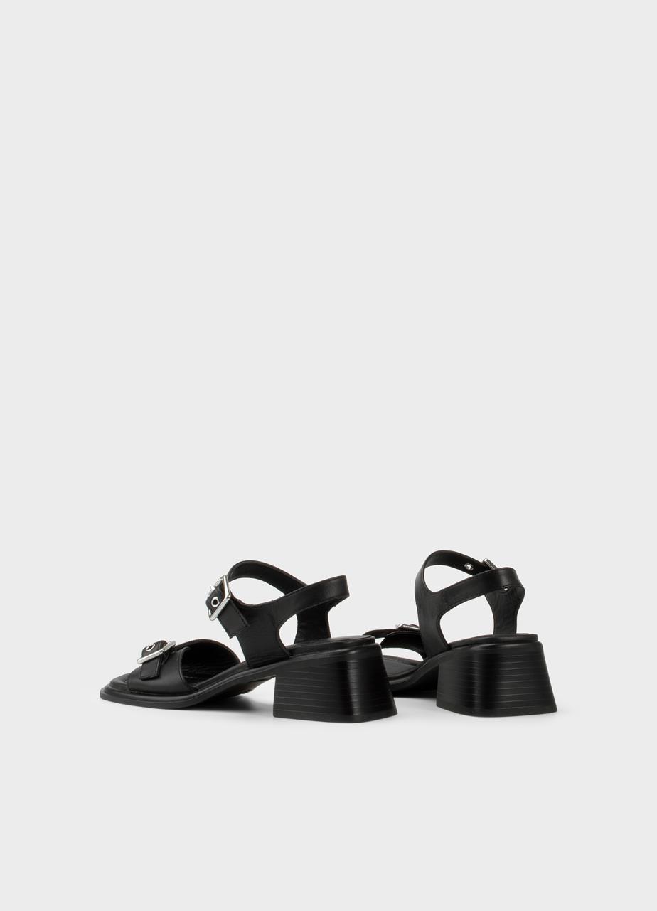 Ines sandalen Zwart leer