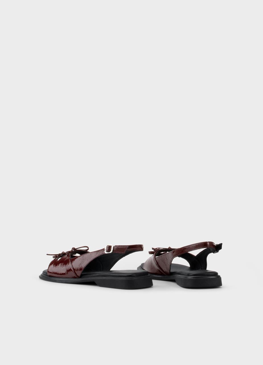 Izzy sandalen Dunkelrot lackleder