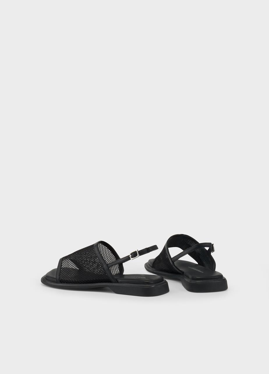 Izzy sandals Black leather/mesh