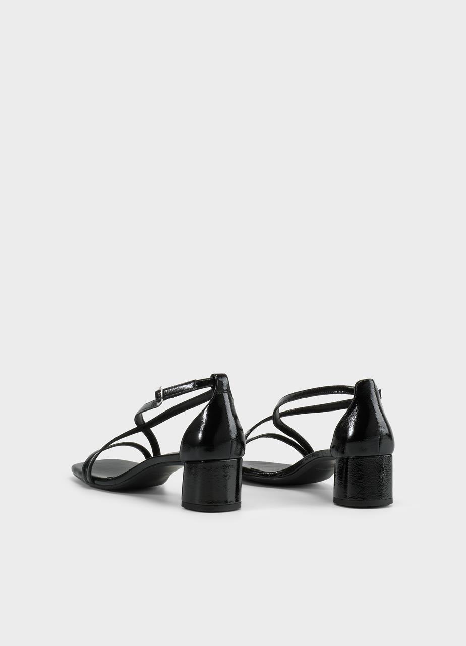 Piper sandales à talons Noir cuir verni