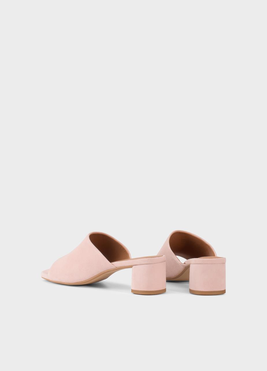 Piper mules Hellrosa, Veloursleder