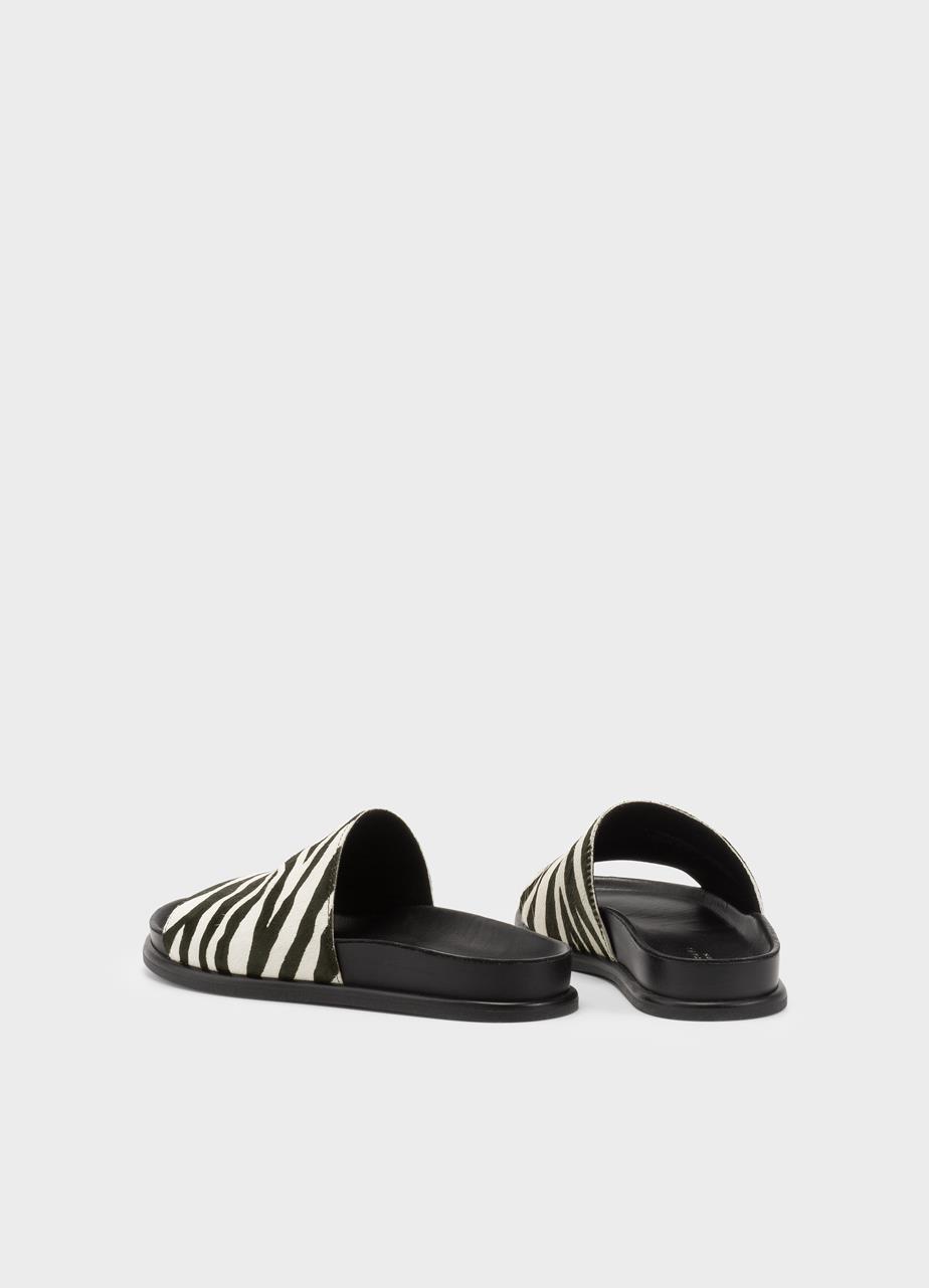 Effie sandals Black hair-on-leather