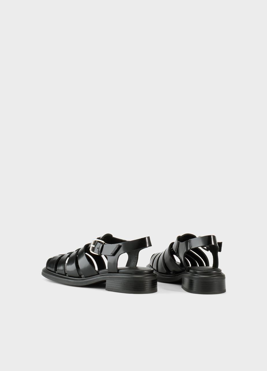 Ellıs sandals Black, Polıshed Leather