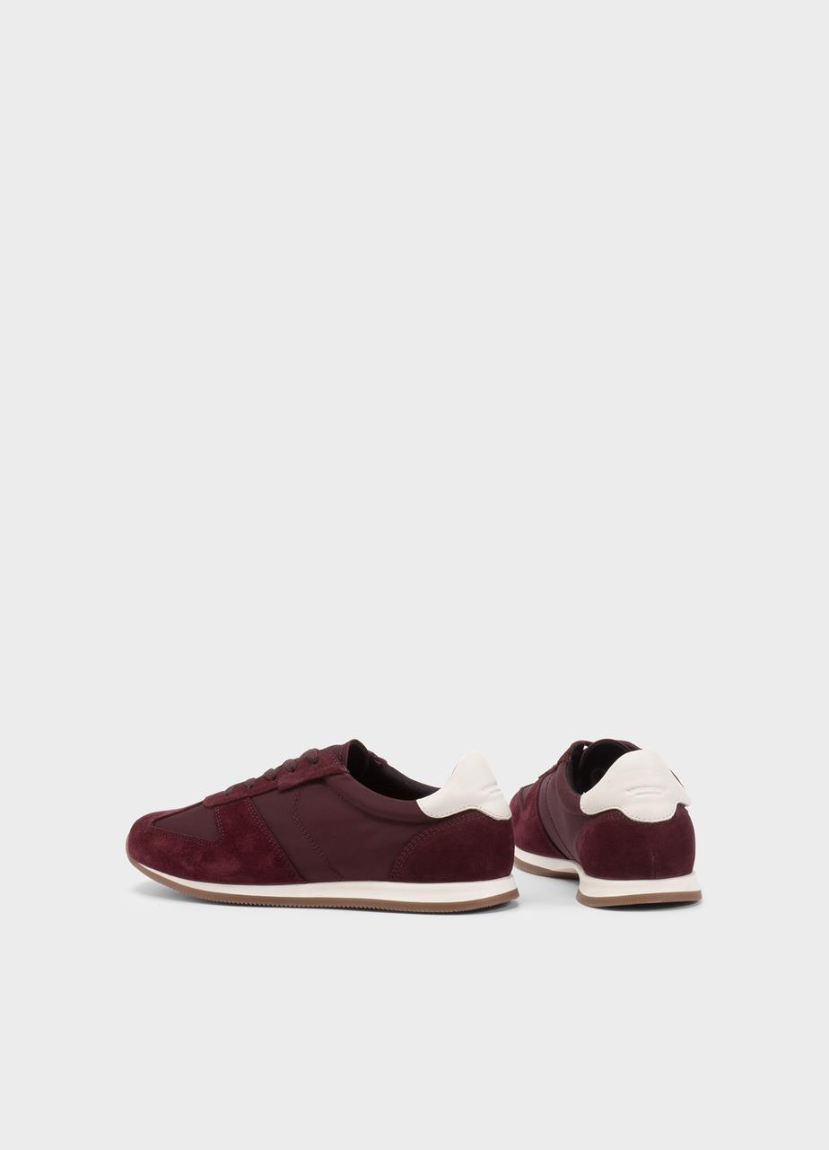 Yasmin zapatillas Rojo Oscuro cuero/textil